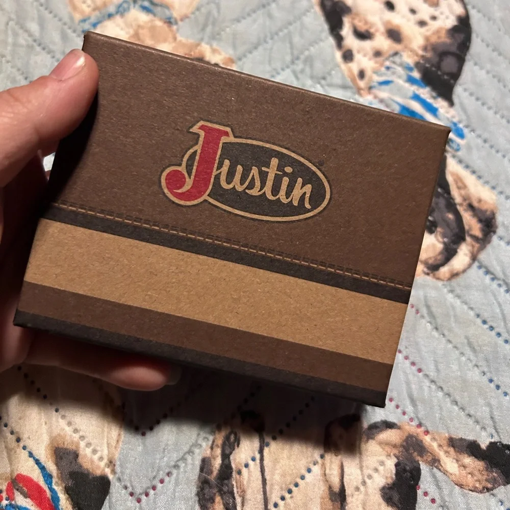 Justin Boots RFID‎ ID Credit Card Holing Wallet Brown Western NEW!